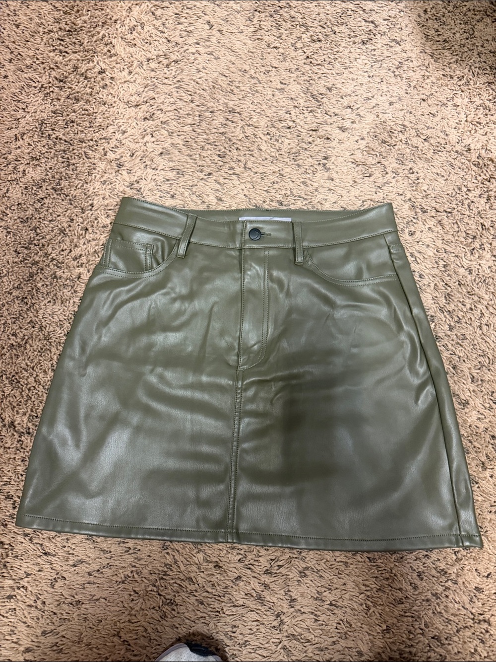 Joe's Jeans Olive Green Faux Leather Mini Skirt